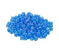 QUARKZMAN 250 Piezas De Dados Mini, 5mm/0.2" Acrílicos Pequeños De Seis Caras con Puntos para Juegos De Mesa Y Fiestas, Azul Cielo/Blanco