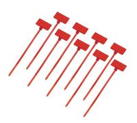 QUARKZMAN 250pcs Bridas de Cables de Nylon, Nylon Bridas de Cables con Etiquetas Abrazaderas Plástico para Cableado Soporte de Base de Atar para Gestión de Cables, 2.5mm x 10cm(A*L), Rojo