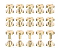 QUARKZMAN 25Pack Tornillos Chicago De Latón, 3x8mm Cabeza Plana Poste De Unión Para DIY Manualidades En Cuero Correa De Cinturón, Tono Latón