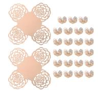 QUARKZMAN 25PCS Envolturas De Trufa, Papel Espejo De 4 Pulgadas, Envolturas De Chocolate, Bandeja De Postres Con Corte De Rosa, Moldes Cuadrados Para Hornear Para Bodas, Color Oro Rosa