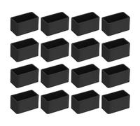 QUARKZMAN 26 Tapas de PVC para Patas de Silla Cuadradas, 40mm x 20mm OD, Negras, Protectores de Pies de Muebles para Mesas, Armarios, Camas