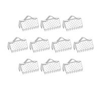 QUARKZMAN 280 Piezas Extremos Enganche Cinta, 10mm Terminales Presión Marcapáginas, Terminales Presión Cordón para Cierre Rápido Pulseras, Collares y Fabricación Joyas, Plata Blanca