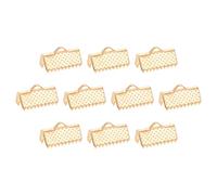 QUARKZMAN 280 Piezas Extremos Enganche Cinta, 13mm Terminales Presión Marcapáginas, Terminales Presión Cordón para Cierre Rápido Pulseras, Collares y Fabricación Joyas, Dorado Claro