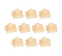 QUARKZMAN 280 Piezas Extremos Enganche Cinta, 8mm Terminales Presión Marcapáginas, Terminales Presión Cordón para Cierre Rápido Pulseras, Collares y Fabricación Joyas, Dorado Claro