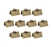 QUARKZMAN 280 Piezas Extremos Sujeción Cinta, 10 Mm Terminales Presión Marcapáginas, Terminales Presión Cordón para Cierre Rápido Pulseras, Collares y Fabricación Joyas, Tono Bronce