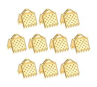 QUARKZMAN 280 Piezas Terminales Presión Cinta, 6mm Terminales Presión Marcapáginas, Terminales Presión Cordón para Cierre Rápido Pulseras, Collares y Fabricación Joyas, Color Oro