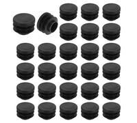 QUARKZMAN 28Pcs Tapones Redondos para Tubo, Tapones Negros para Extremos de Tubo, 20mm (0.79 Pulgadas) Insertos para Patas de Muebles, Protección Deslizante para Sofás, Mesas, Estantes