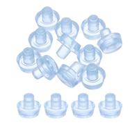 QUARKZMAN 28Pcs Topes para Mesa de Vidrio con Tallo, 6mm/0.24" Almohadillas de Goma Antideslizantes para Espaciadores de Mesa (Adecuado para Agujeros de 1/4 Pulgada), Transparente