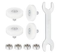 QUARKZMAN 29 mm Ruedas de Rodillos para Cajones Posicionamiento del Gabinete Deslizante con Tornillo Llave para Archivos Documentos Cajones Piezas de Repuesto DIY Blanco, 4 Piezas
