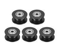 QUARKZMAN 2GT Polea de Correa Loca sin Dientes 3mm Orificio Aluminio Polea de Sincronización para Correa de 6mm de Ancho para Impresora 3D, CNC, Correa de Sincronización-5 Piezas Negro