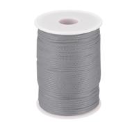 QUARKZMAN 2mm Cuerda de Polipropileno Trenzada, 100m Nylon Cuerda Nailon Hilo de Abalorios Cordón Trenzado Hueca para Manualidad DIY Tendedero, Camping, Bisutería, Gris Oscuro