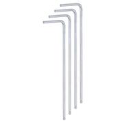 QUARKZMAN 2mm Llave Hexagonal de Bola en Forma L Tono Plateado 4pcs | Brazo Largo, Acero Cromado, Vanadio, Métrico, para Herramientas de Reparación en el Hogar