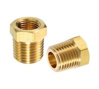 QUARKZMAN 2Pcs 1/4 BSPT Macho x 1/8 NPT Hembra Reductor De Latón Hexagonal Buje Roscado Para Tuberías, Adaptador De Tubería Roscada De Latón Para Sistemas De Tuberías De Agua, Gas Y Aceite