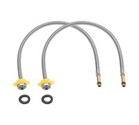 QUARKZMAN 2Pcs 24" Líneas de Suministro para Grifo Conector de Acero Inoxidable Trenzado Conector Largo para Grifo G1/2 Roscado de Compresión Hembra x M10 Conector Macho (Plata)