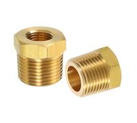 QUARKZMAN 2Pcs 3/8 BSPT Macho x 1/8 NPT Hembra Reductor De Latón Bushing Hexagonal Para Tubería Roscada, Adaptador De Tubería Roscada De Latón Para Sistemas De Tuberías De Agua, Gas Y Aceite