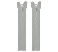 QUARKZMAN 2pcs #5 Cremalleras de Resina, 17.8cm / 7 pulgadas Cremallera de Costura con Anillo de Metal Repuesto Accesorio para Ropa Chaquetas Manualidad Bricolaje DIY Bolso, Gris