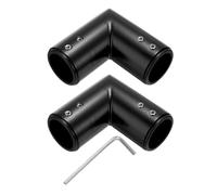 QUARKZMAN 2pcs Barras de Cortina Ajustables Conector de Esquina 19mm Diámetro Interior Acero Inoxidable 304 Bisagra de Ventana de 90 Grados con Llave Hexagonal, Negro