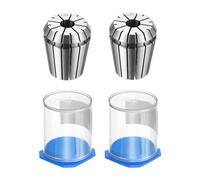 QUARKZMAN 2Pcs Er32 Pinza de Resorte de 10mm Chuck 0.008 Alta Precisión Acero de Resorte 65Mn para Fresadora CNC Torno Máquina de Grabado