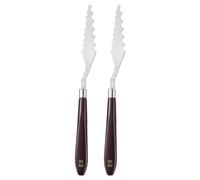 QUARKZMAN 2Pcs Espátula de Acero Inoxidable para Pintura E5, Cuchillo de Paleta para Mezclar y Extender Pintura en Lienzo de Acrílico y Óleo con Mango de Plástico