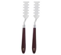 QUARKZMAN 2Pcs Espátula de Paleta para Pintura E8 de Acero Inoxidable con Mango de Plástico, Herramientas para Mezclar y Extender Pintura Acrílica y Óleo en Lienzo