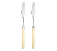 QUARKZMAN 2pcs Espátula De Pintura 7.68" Hoja De Acero Inoxidable Beige
