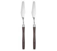 QUARKZMAN 2pcs Espátula De Pintura 7.68" Hoja De Acero Inoxidable Puntiaguda Mango De Plástico Espátula De Pintura Para Óleo Acrílico Lienzo, Rojo