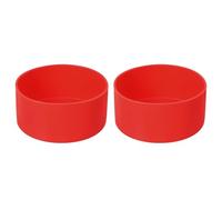 QUARKZMAN 2pcs Funda Protectora de Silicona de 9cm para botellas de agua de 32-40 oz, Cubierta Antideslizante para la Base de la Botella, Accesorios Universales, Rojo