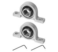 QUARKZMAN 2pcs KP002 Cojinetes de Bridas 15mm, Rodamientos con Soporte de Aleación de Zinc, Cojinete de Bloque de Almohada para Maquinaria de Transporte/Impresión 3D P6(ABEC3)
