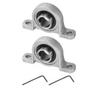 QUARKZMAN 2pcs KP003 Cojinetes de Bridas 17mm, Rodamientos con Soporte de Aleación de Zinc, Cojinete de Bloque de Almohada para Maquinaria de Transporte/Impresión 3D P6(ABEC3)