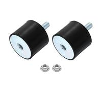 QUARKZMAN 2Pcs M10x26mm Soporte de Caucho Goma, 50x40mm(DxH) Aislamiento de Vibraciones Cilíndrico de Goma Amortiguador de Vibraciones con Tuerca de Coche Compresores de Aire