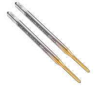 QUARKZMAN 2pcs Macho de Roscar de Canal Recto, M1.6 x 0.35 Métrico Recubierto de Titanio Herramienta de Roscado Fresado de Roscas Machos para Máquina, Acero Rápido 6542 (HSS 6542)