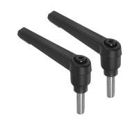 QUARKZMAN 2Pcs Manijas de Palanca de Sujeción M6 x 15mm Perno Roscado Macho | Acero Inoxidable 304, Manijas Ajustables de Liberación Rápida, Negro