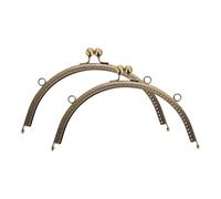 QUARKZMAN 2pcs Marco de Bolso de Metal, 20cm/7.9" Retro Arco Cierre de Beso Marco Repujado para Bolso de Mano, Monedero, Bolso de Embrague, Reemplazos de Hardware de Marco (Bronce)