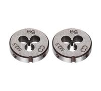 QUARKZMAN 2Pcs Matrices de Roscado Redondas Métrica M2.5 x 0.45 (Mano Izquierda) Herramienta de Reparación de Matrices de Corte de Tornillos de Acero Para Herramientas de Aleación