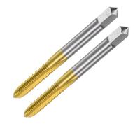 QUARKZMAN 2pcs Métrico Rosca Machos M6 x 1 H2 Recubiertos de Titanio de Acero de Alta Velocidad de Flauta Recta Máquina de Roscar Tornillos Herramienta de Reparación de Roscas