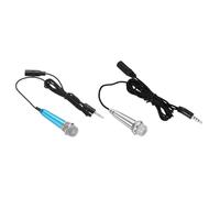 QUARKZMAN 2Pcs Micrófono Mini Micrófono Pequeño Micrófono Portátil Con Cubiertas Para Grabación De Voz Y Video Para Teléfono Computadora Portátil Plata, Azul