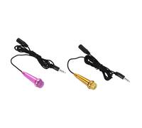 QUARKZMAN 2Pcs Micrófono Mini Micrófono Pequeño Micrófono Portátil Con Cubiertas Para Grabación De Voz Y Canto Para Teléfono Computadora Portátil Rojo Rosa, Oro Rosa