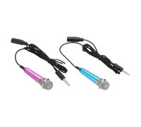 QUARKZMAN 2Pcs Micrófono Mini Micrófono Pequeño Micrófono Portátil Con Cubiertas Para Grabación De Voz Y Canto Para Teléfono Computadora Portátil Rosa Rojo, Azul