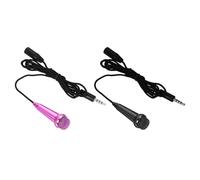 QUARKZMAN 2Pcs Micrófono Mini Micrófono Pequeño Micrófono Portátil Con Cubiertas Para Grabación De Voz Y Canto Para Teléfono Computadora Portátil Negro, Rojo Rosa
