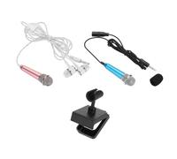 QUARKZMAN 2Pcs Micrófono Mini Micrófono Pequeño Micrófono Portátil Con Soporte Para Micrófono Y Cubierta Para Auriculares Para Grabación De Voz Y Canto Para Teléfono Rosa Dorado, Azul