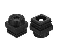QUARKZMAN 2Pcs Patas Niveladoras de Muebles, M10x30x30mm Plástico Ajustable Piernas de Muebles Nivelación Insertos Roscados Cuadrados Deslizantes para Mesa Silla Muebles, Negro