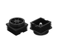 QUARKZMAN 2Pcs Patas Niveladoras de Muebles, M8x50x50mm Plástico Ajustable Piernas de Muebles Nivelación Insertos Roscados Cuadrados Deslizantes para Mesa Silla Muebles, Negro