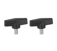 QUARKZMAN 2Pcs Perillas de Ala en Forma de T M10 x 16 mm Macho Métrico Tornillo Roscado 55 mm Cabeza en T Perilla de Plástico Manijas Tornillos de Pulgar Apretar La Manija de Apriete, Negro
