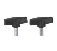QUARKZMAN 2Pcs Perillas de Ala en Forma de T M10 x 20mm Macho Métrico Tornillo Roscado 55mm Cabeza en T Perillas de Plástico Manijas Tornillos de Pulgar Apretar Sujeción Agarre, Negro
