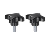 QUARKZMAN 2pcs Perillas de Estrella M10 x 20mm Rosca Macho Plástico Perilla de Sujeción de Tornillo de Apriete Manual de Repuesto, Negro