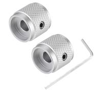 QUARKZMAN 2PCS Perillas de Guitarra de Metal, Perillas de Control de Volumen y Tono 6mm x 17mm para Potenciómetro con Tornillo de Fijación para Guitarra Eléctrica Bajo, Plata