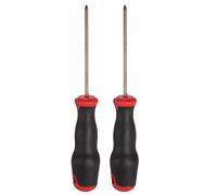 QUARKZMAN 2pcs PH0 Phillips Destornillador Magnético，160mm Acero Aleado S2 Tratado Térmicamente con 85mm Mango Ergonómico para Reparaciones Bricolaje DIY Construcción, Rojo Negro