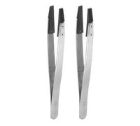 QUARKZMAN 2Pcs Pinzas de Cerámica de Precisión Esd-250 4.6" Pinzas de Acero Inoxidable Rectas Planas Antiestáticas no Magnéticas Resistentes al Calor Industriales