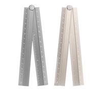 QUARKZMAN 2pcs Regla Recta Plegable 30cm Métrica Transportador Gris/Khaki