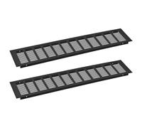 QUARKZMAN 2Pcs Rejilla de Ventilación Rectangular de Aleación de Aluminio con Malla de Ventilación Cubierta de Ventilación con Lamas para Armario, 500x100mm/19.69"x3.94"